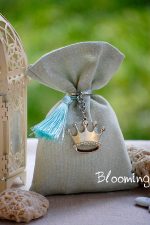 Μπομπονιερα βαπτισης πουγκι κορωνα - Image 3