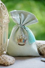 Μπομπονιερα βαπτισης πουγκι κορωνα - Image 2